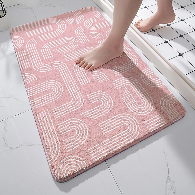 

Абсорбирующие коврики для ванной, Нескользящие Коврики для ванной комнаты, мягкие прямоугольные однотонные коврики для душевой комнаты с а...