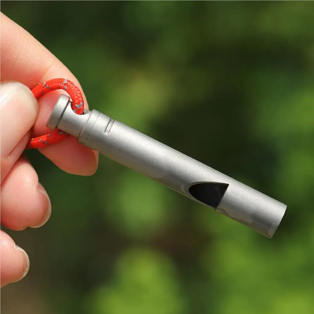 

Titanium Whistle Lightweight Portable Whistles High Frequency Reusable Survival Kit with Lanyard Convenient Climbing Tools