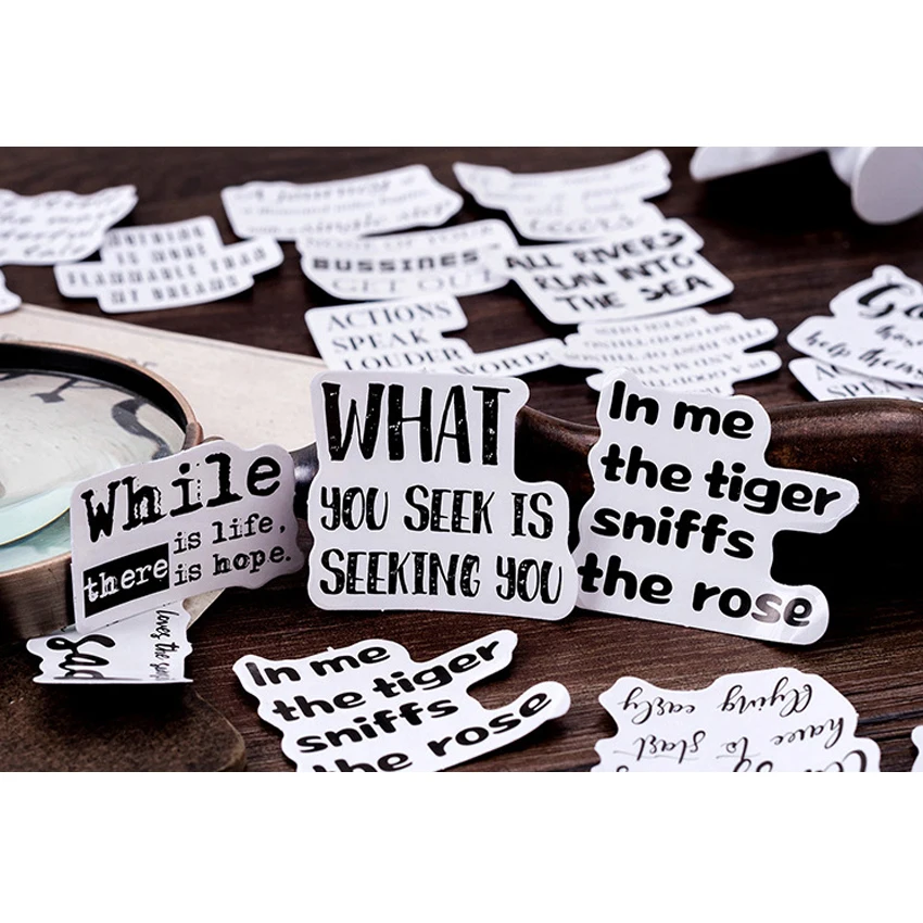 

40Packs Wholesale Handmade English Newspaper DIY Scrapbook Stickers pack DIY Letter Diary sticke hand book sticker 4CM