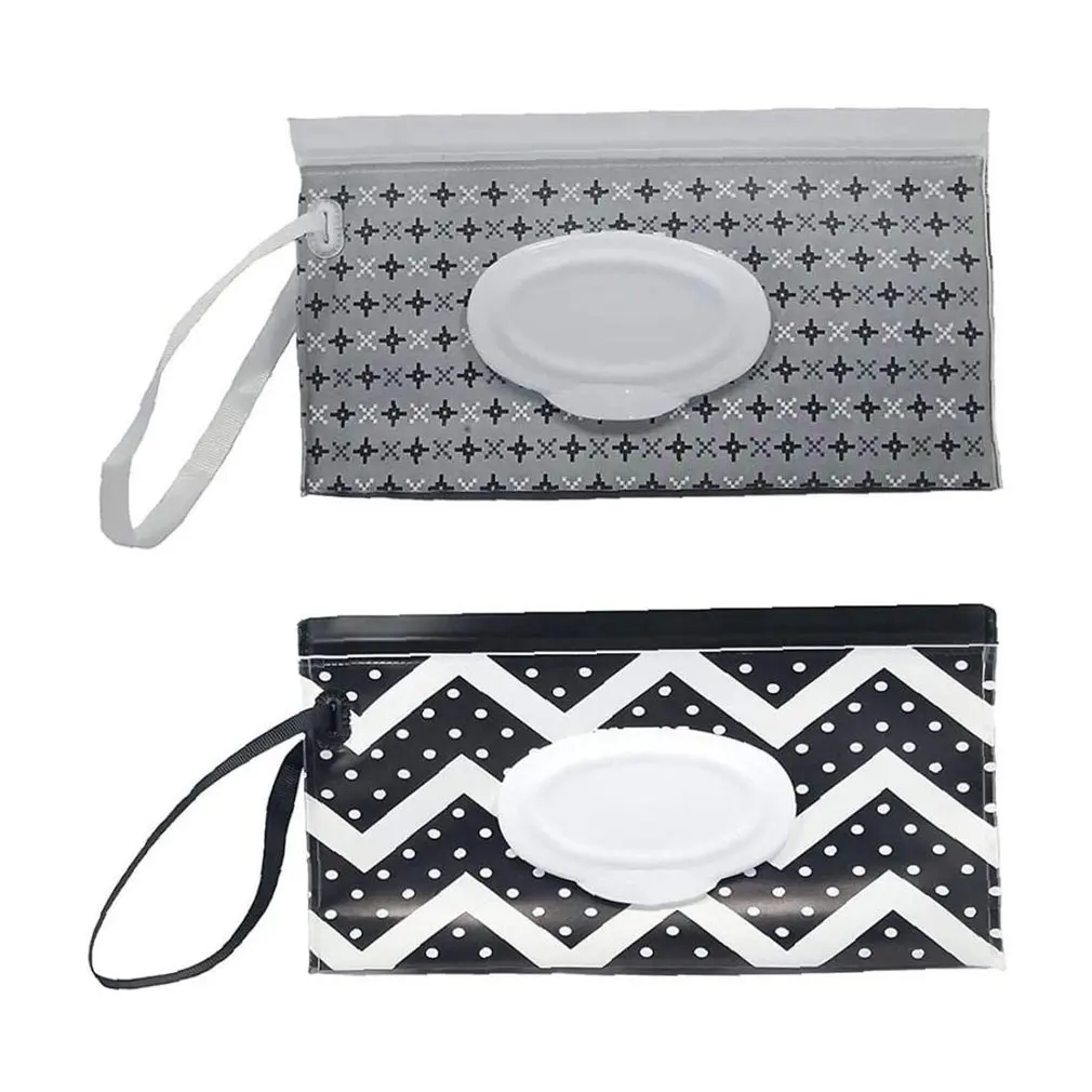 

Snap Strap Portable Infant Wet Wipes Box Wipes Container Eco-friendly Easy-carry Clamshell Cosmetic Cleaning Wipes Cases