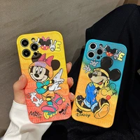 disney mickey cartoon phone cases for iphone 13 12 11 pro max mini xr xs max 8 x 7 se 2022 lady girl soft silicone cover gift