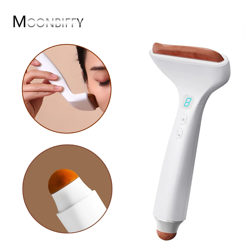 

Bian Stone Body Massager Electric Heating Guasha Massage Stick Vibration Scraping Instrument Face Lifting Massage Tool Face Spa