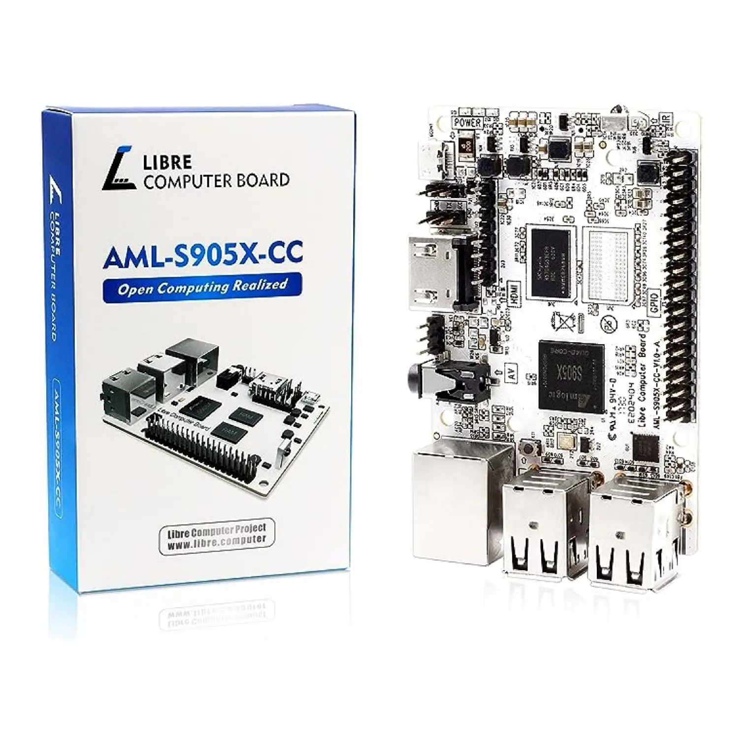 

Libre Computer Board AML-S905X-CC (Le Potato) 1GB 64-bit Mini Computer for 4K Media
