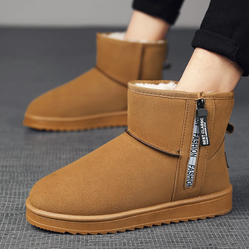 

Men Boots Snow Outdoor Men's Shoes Plus Size 39-46 Winter Shoes for Men Casual Men Shoes Ankle Boots Footwear Zipper Boots