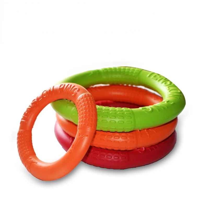 18/27CM Dog Toys for Large Dogs EVA Interactive Training Ring Puller Resistant for Dogs Pet Flying Discs Bite Ring Toy Dog Ring
