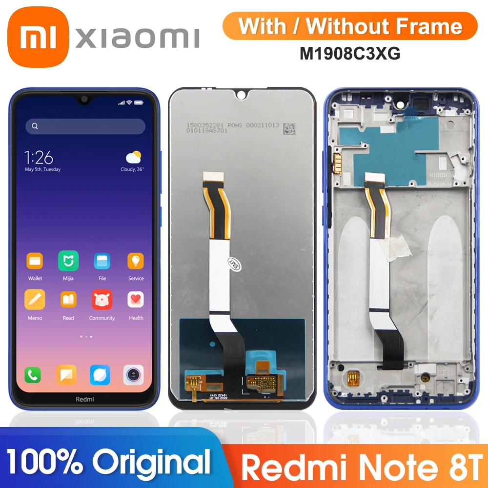 ЖК-дисплей с рамкой для Xiaomi Redmi Note 8T/M1908C3XG сенсорный экран 6 3 ''с дигитайзером в