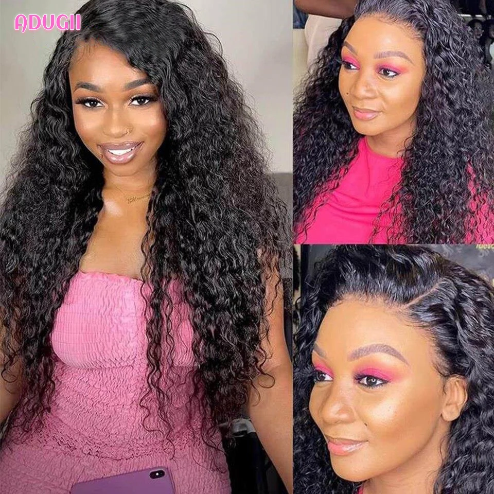 30 Inch Water Curly Lace Front Wigs Brazilian Wigs For Women Real Human Hair T Part Hair Women Wet and Wavy Lace Frontal Wig enlarge