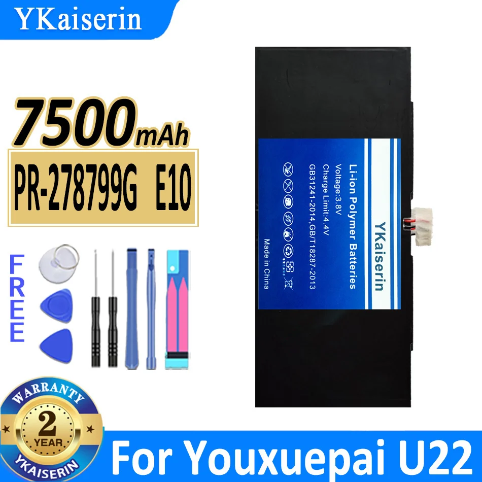 

7500mAh YKaiserin Battery PR-278799G E10 For Youxuepai U22 Laptop Batteries