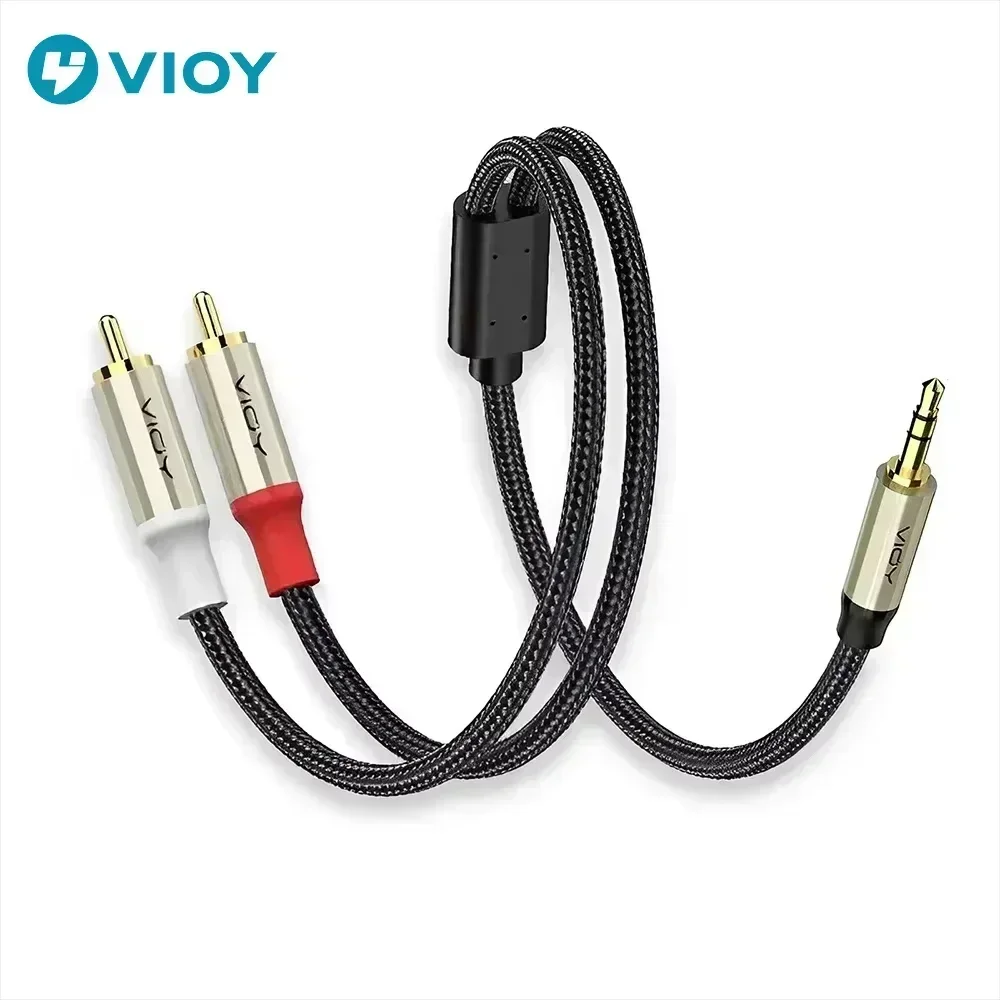 Aux 3 5 mm na 2RCA Auxiliary Audio Cable Jack 2 RCA Male Splitter Adapter Wire for PC TV Box DVD Speaker to