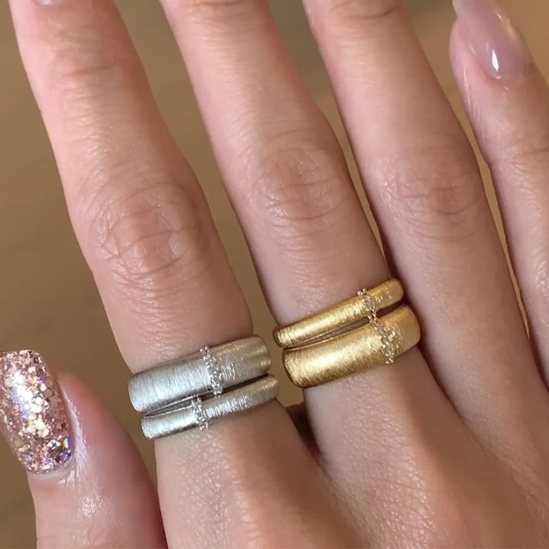 Женское Минималистское Золотое Кольцо С Фианитом Винтажное Элегантное