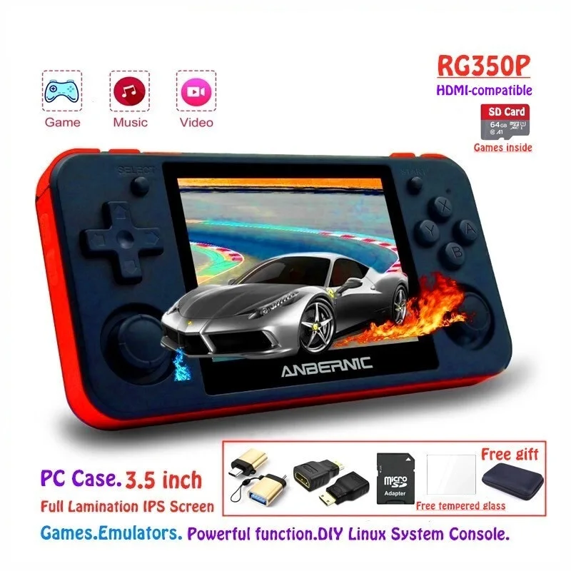 

HEYNOW RG350P Linux System Retro Game Console PS1 Game Emulator HDMI-compatible Video Handheld Game Player 3.5" IPS Screen RG350