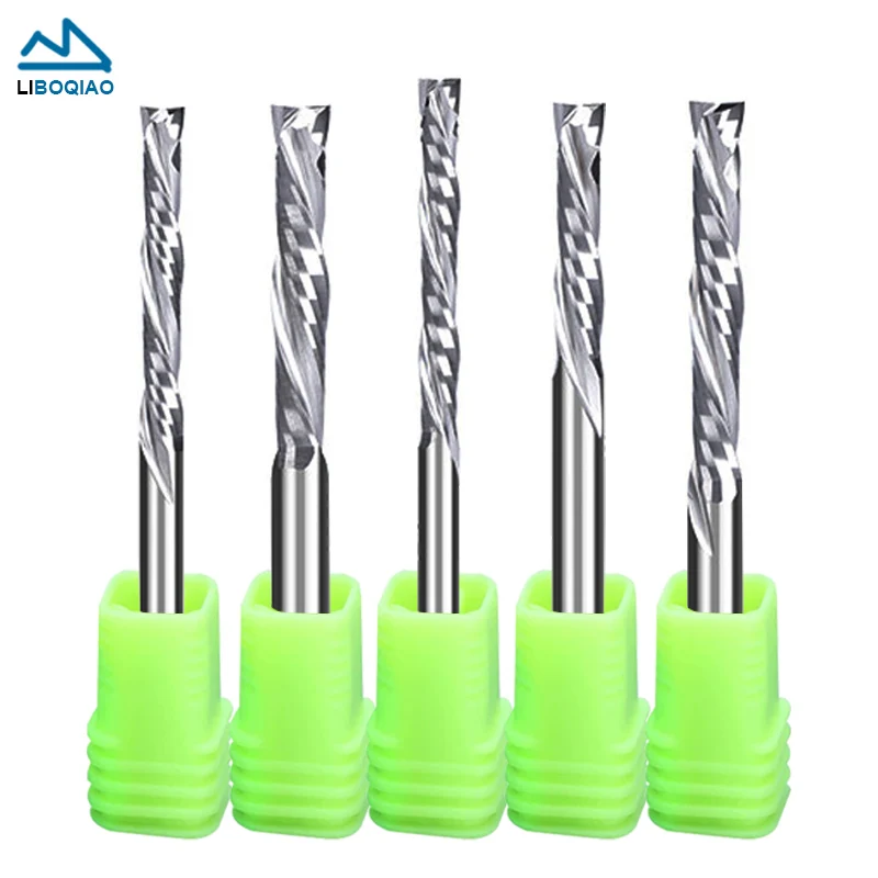 

5PCS 3.175/4/5/6/8/10mm Shank Wood End Mill Cutter Two Flute UP DOWN Cut CNC Router Spiral Carbide Compression Milling Cutters