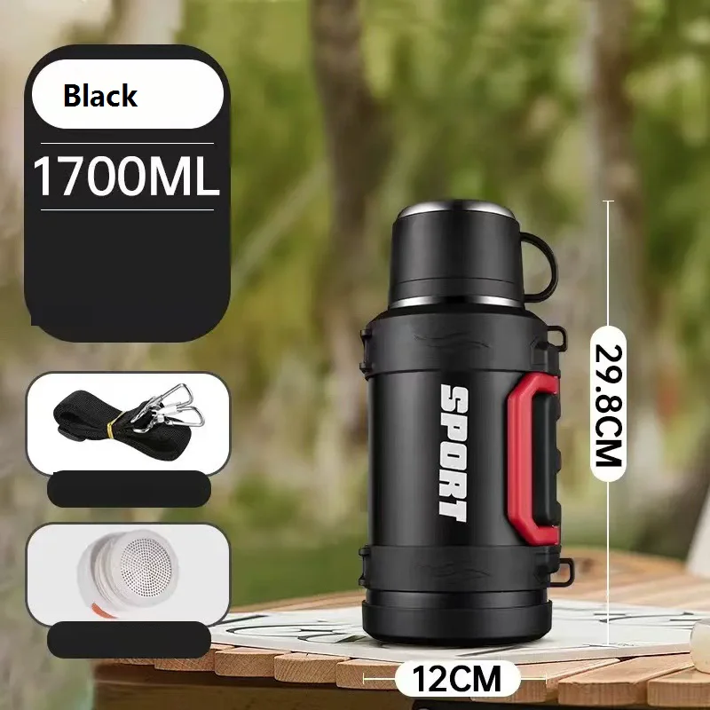 Изолированная термос из нержавеющей стали 316, 1 л/3 л, кофейные кружки для путешествий на открытом воздухе, термовакуумная бутылка для воды, термокружка