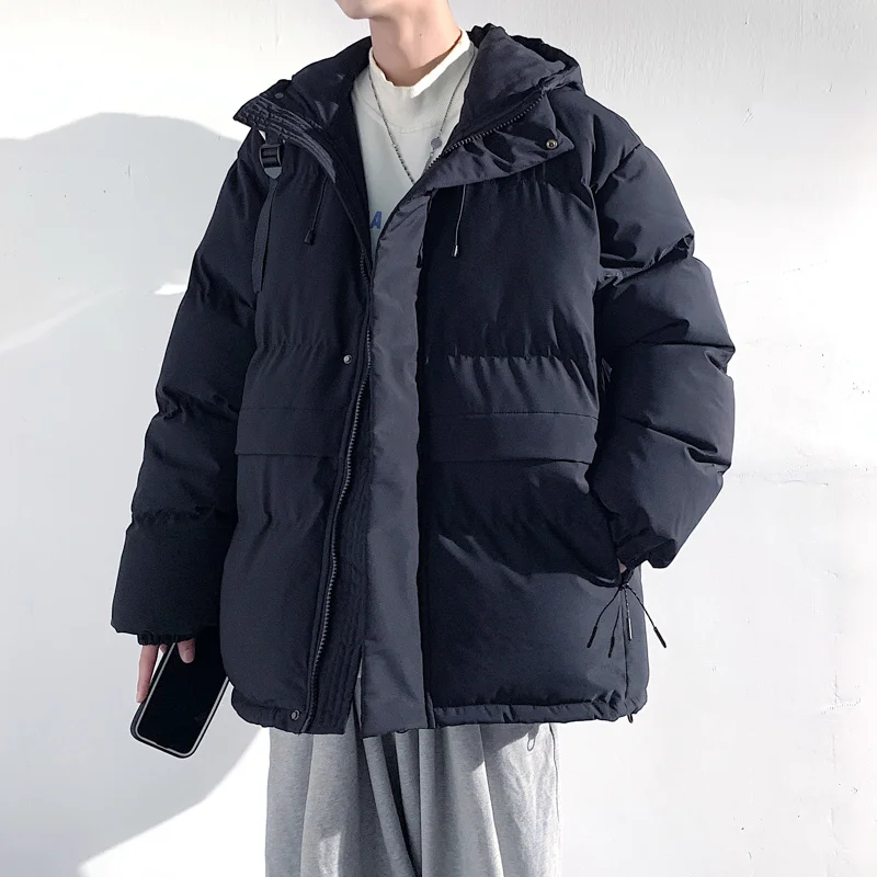 Winter Jacket Men Warm Fashion 3 Colors Casual Hooded Thick Down Jacket Men Streetwear Loose Short Coat Mens Parker Clothes