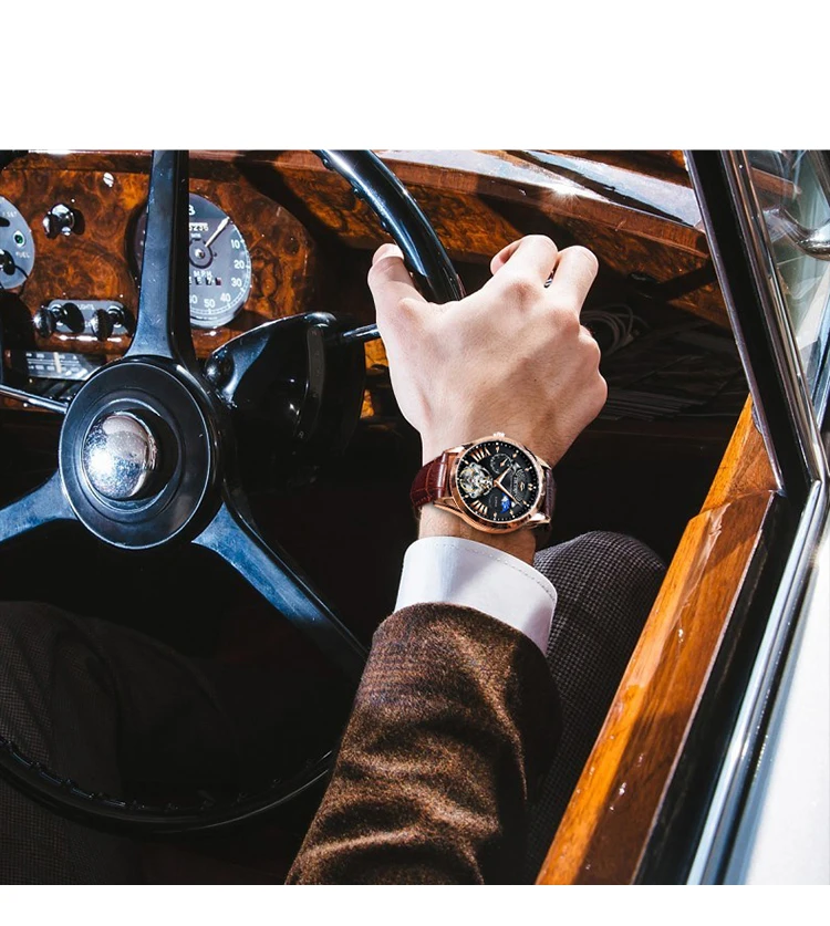 AILANG качественные мужские часы Tourbillon Мужские солнцезащитные/лунные фазный