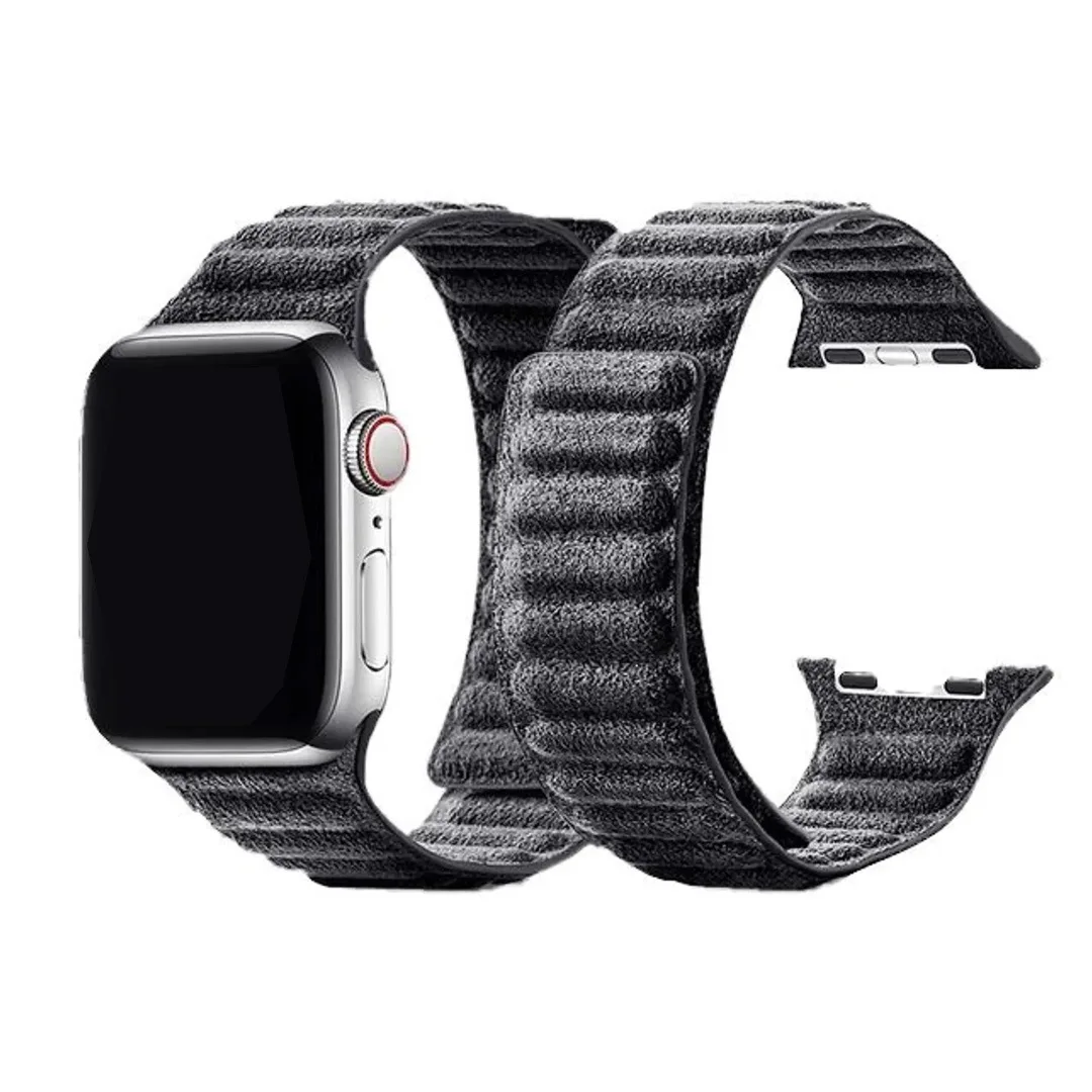 Подлинный итальянский кожаный ремешок из алькантары для Apple Watch 38 40 42 44 45 46 49 мм iWatch 10 9 8 7 5 6 4 3 SE браслет (art.: 3920cf838d800) - 3920cf838d800