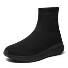 Кроссовки-носки женские из натуральной кожи, брендовые, без застежки, высокие, повседневная обувь для девушек, осень