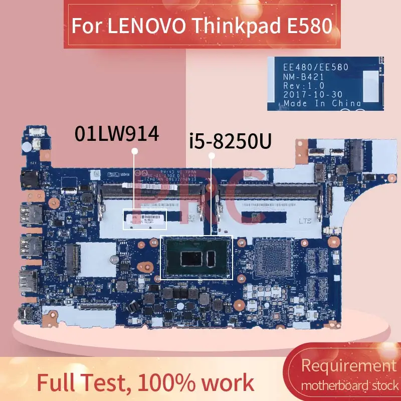 Материнская плата для ноутбука LENOVO Thinkpad E580 i5-8250U 01LW914 SR3LA DDR4 материнская - купить по
