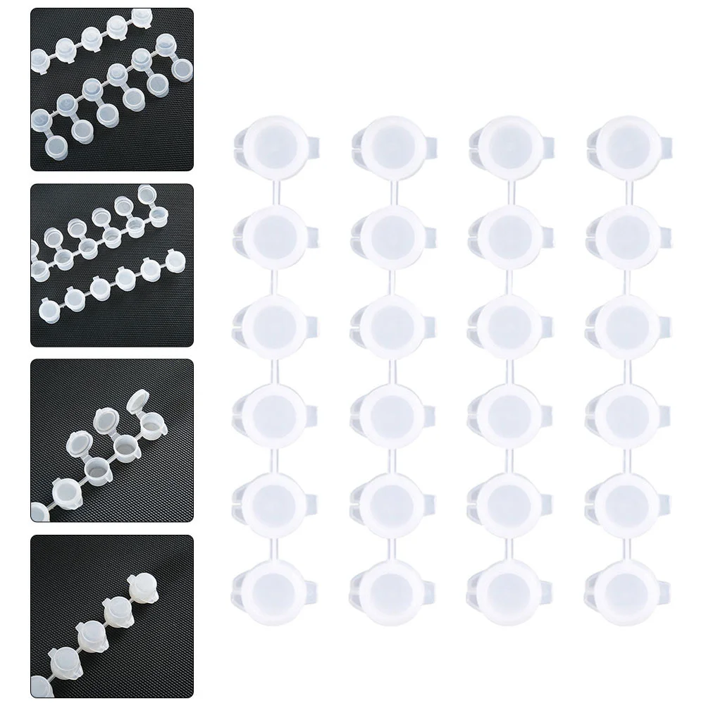 

Cup Strips Pot Pots Mini Pigment Empty Cups Holder Storage Watercolor Draw Lid Container Oil Clear Jar Lids Ink Bulk Bead