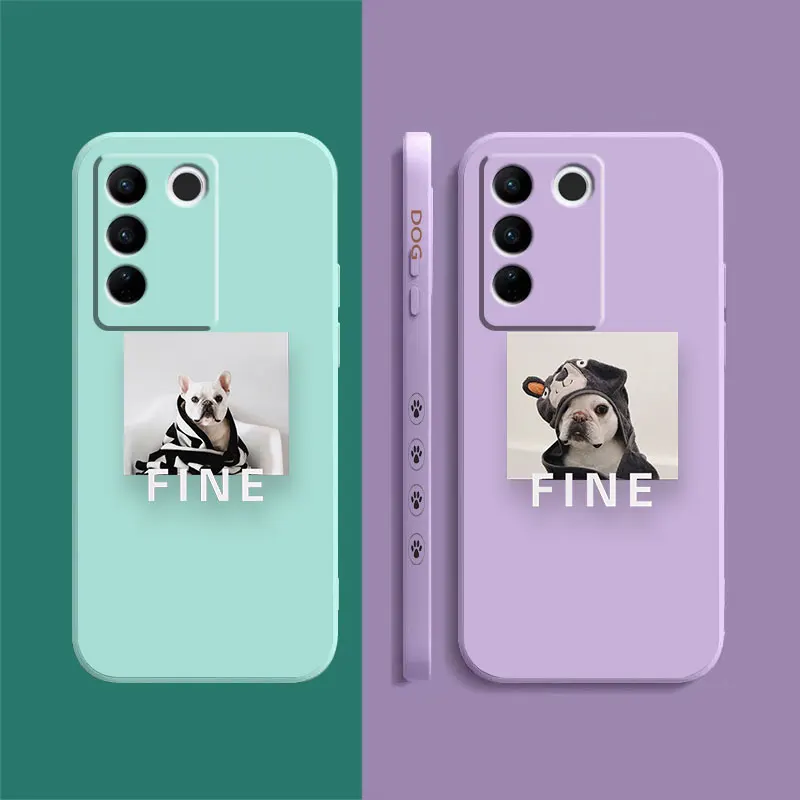Case For VIVO S1 S5 S6 S7 S9 S9E S10 S12 S15 S16 S16E V19 V20 V21 V23 V25 V27 PRO 5G Case Funda Cqoue Shell Capa FIND Lovely Dog