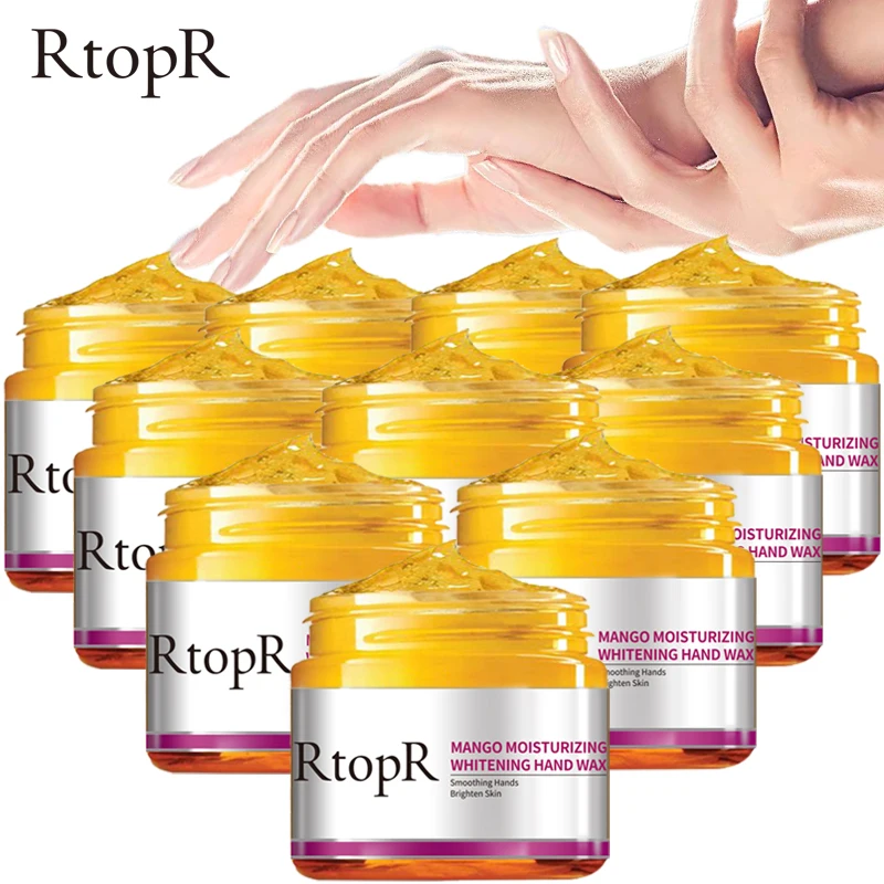 

10PCS Mango Moisturizing Hand Mask Wax Whitening Skin Care Exfoliating Calluses Anti-Aging Treatment Rough Hands Care 50g