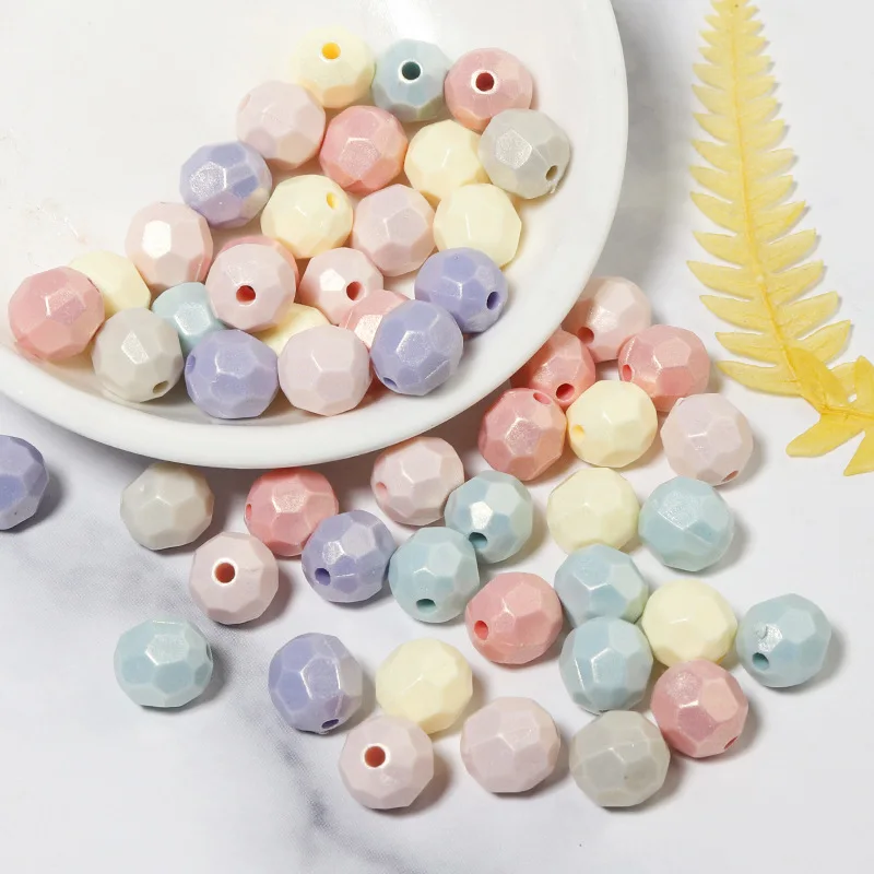 

100pcs Mix Color Faceted Round Acrylic Spacer Beads for Jewelry Making Diy Jewelry Accessories for Handicrafts(8mm)