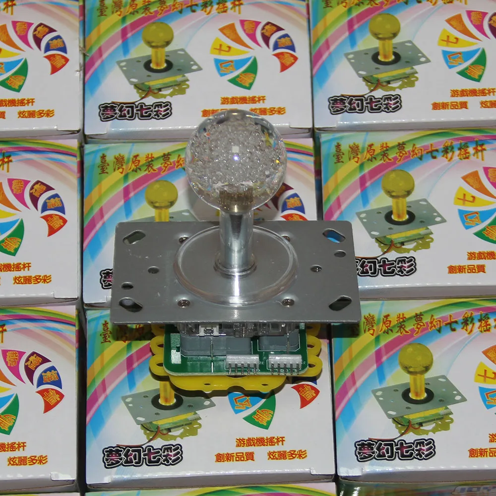 Заводская цена яркий разноцветный джойстик 12 В аркадная палка 7 цветов мигающий