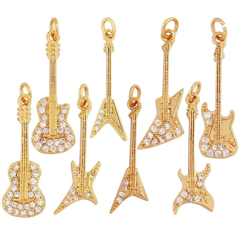 

Модные музыкальные инструменты, бриллиантовый кулон, новейший дизайн, минимализм, латунь, 18K, ювелирные изделия, фурнитура ручной работы, ож...