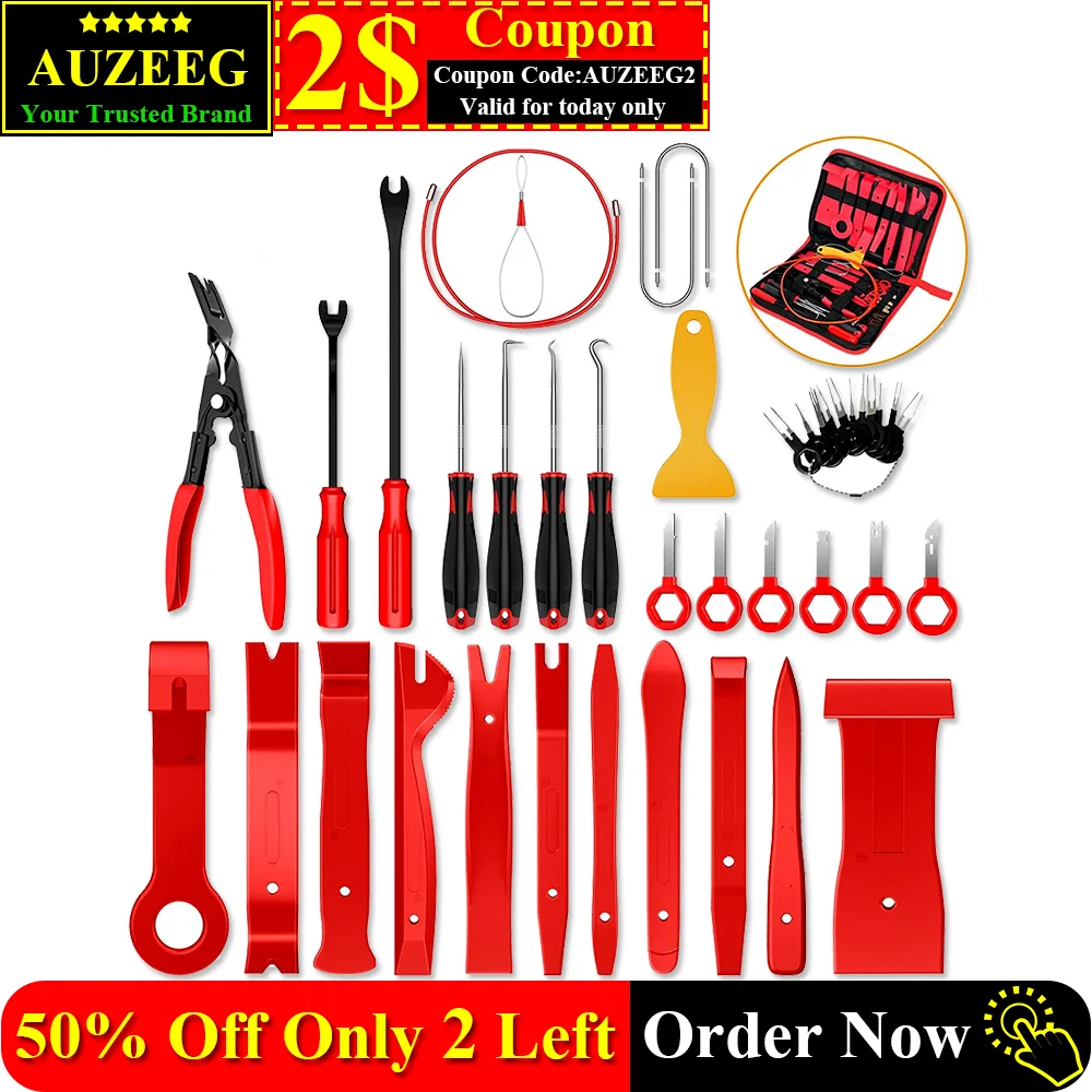 

40 pieces Trim Removal Tool,Auto Terminal Removal Key Tool,Auto Clip Pliers Stereo Removal Tools,Car Upholstery Repair Pry Kit