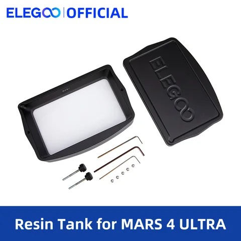 Металлический резервуар ELEGOO из смолы для 3D-принтера MARS 4 ULTRA MSLA LCD, наконечник из смолы с предварительно установленным вкладышем ACF и шестигранным ключом