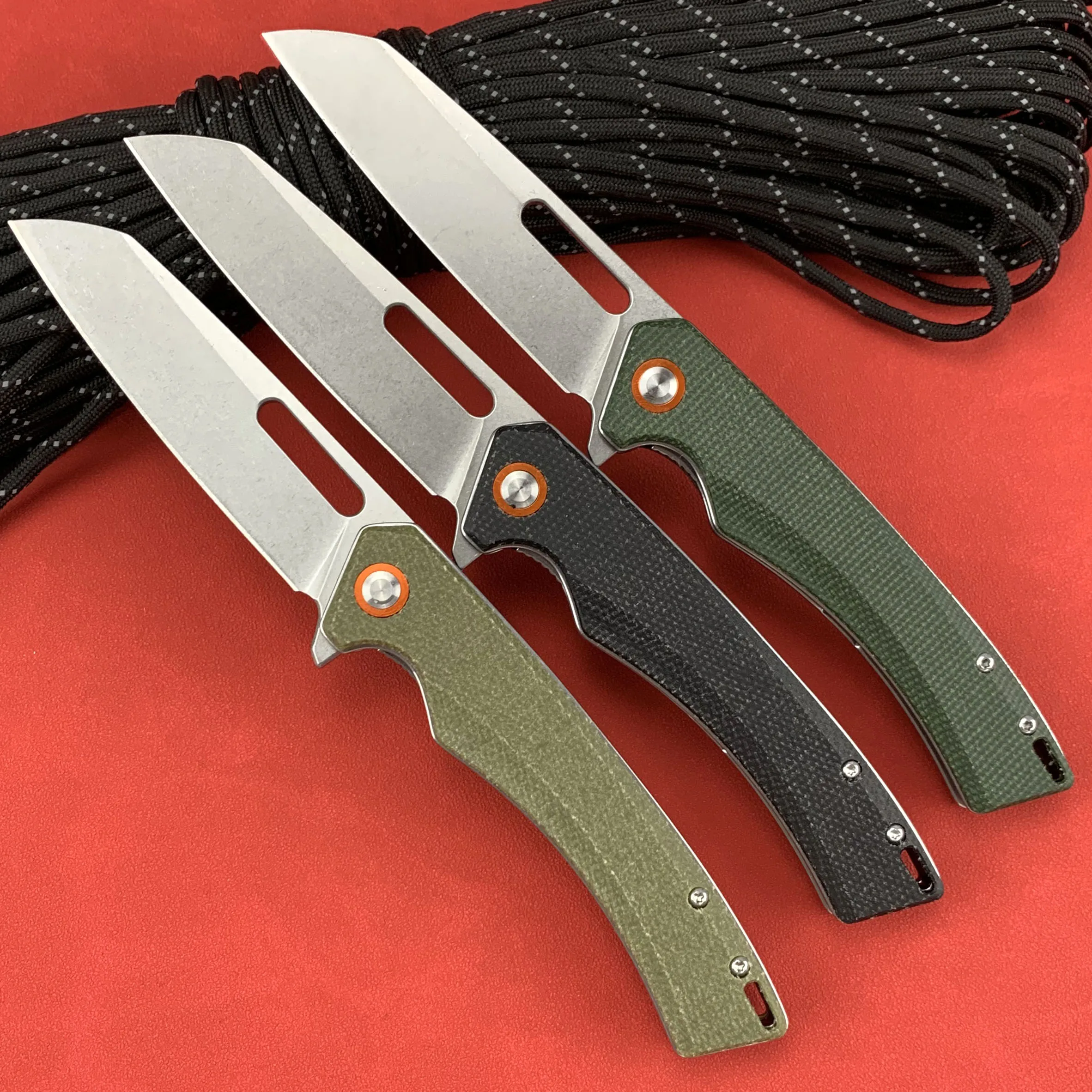 

Стальной нож D2, охотничий нож для выживания, карманный нож для рыбалки на открытом воздухе, подшипник, Микарта с зажимом, складной нож для мужчин, подарок GT957