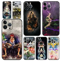 o one p piece d luffy anime luxury phone case for iphone 13 12 11 pro max xr x se xs 7 8 plus silicone black matte cover shell