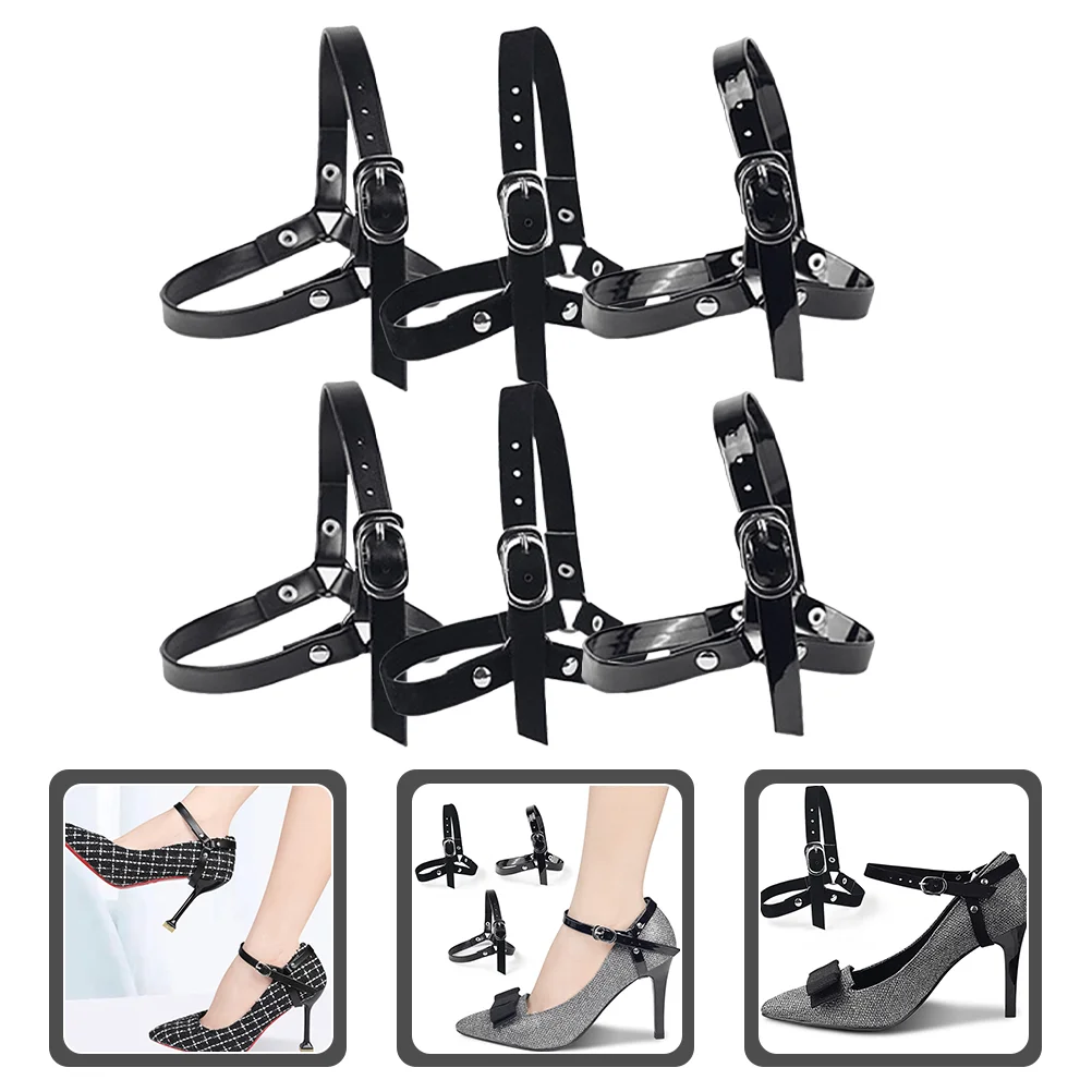

6 Pcs Anti-drop Shoelaces Elastic Stretch Straps Heels Buckle High Women Convenient Band Pu Women's Adjustable Ankle