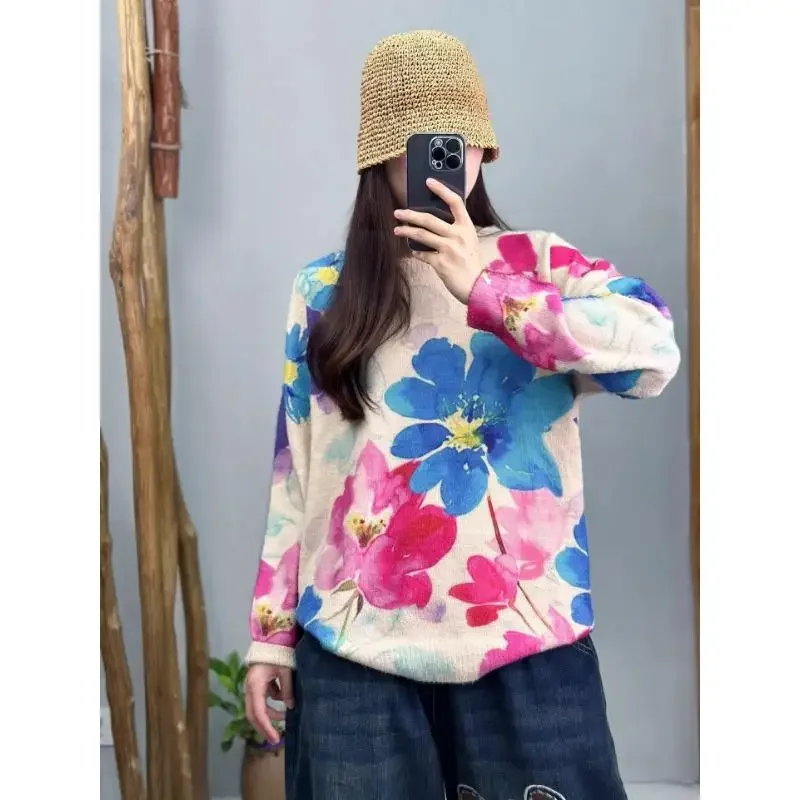 DIMANAF новые осенние свитера больших размеров пуловеры большого размера с круглым