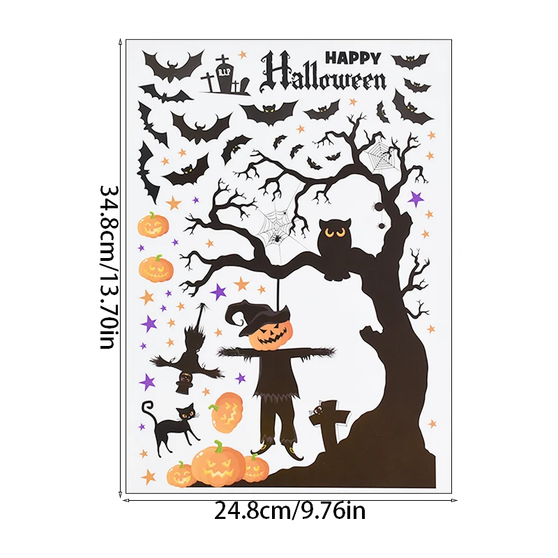 Электростатические наклейки на окно Хэллоуин
