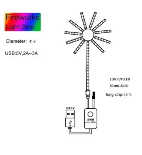 Светодиодная RGB лента с фейерверком фейерверк управлением через приложение для