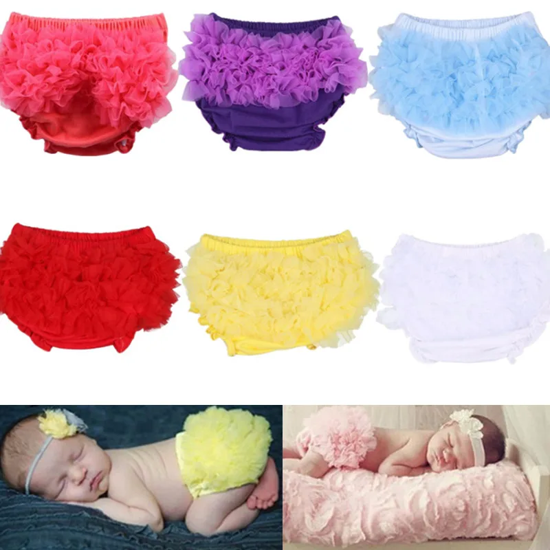 10 Colors Baby Shorts Cotton Lace Bloomers Shorts Infant Lovely Toddler Ruffle Pants Baby Girl Clothes Diaper Cover Summer