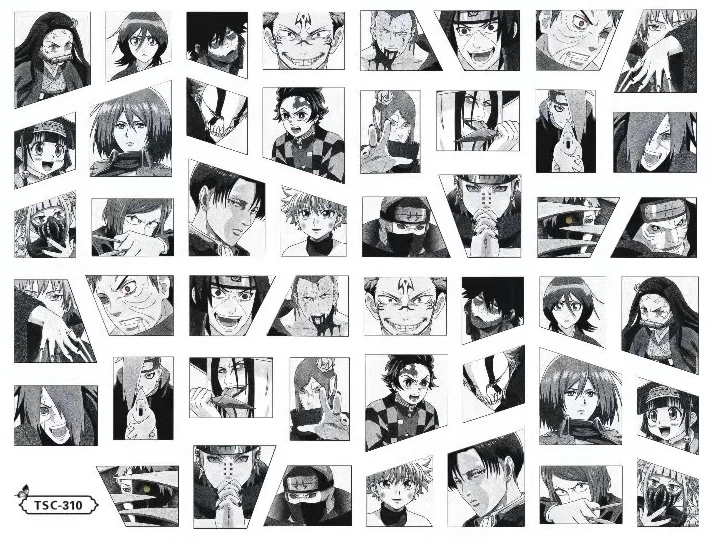 

TSC-310 black cute SUPER slider anime beginning 3d nail art stickers nail decor slider finished sticker patch