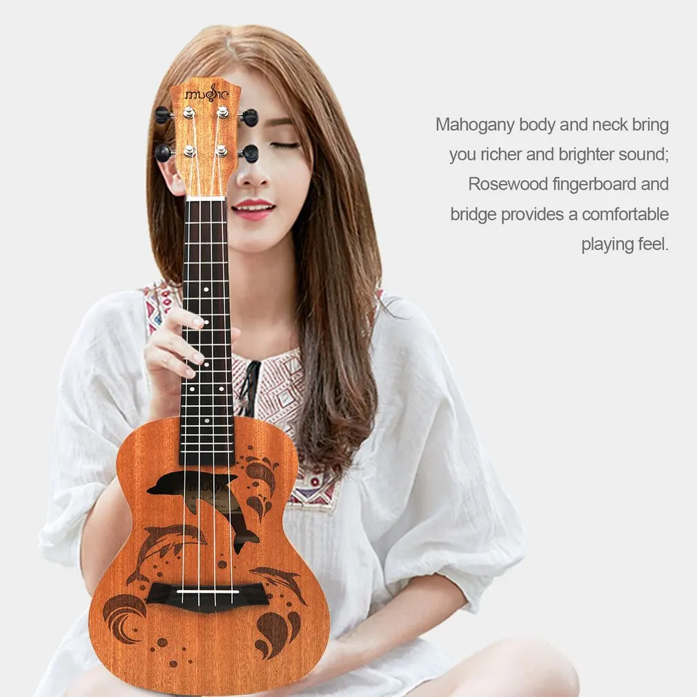 

4 Strings 21 Inch Sapele Ukulele Full Kits Acoustic Colorful Hawaii Guitar Guitarra Instrument for Kids and Music Beginner