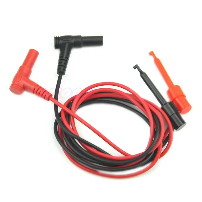 

New 1Pair Banana Plug To Test Hook Clip Probe Cable Fr Multimeter Test Equipment