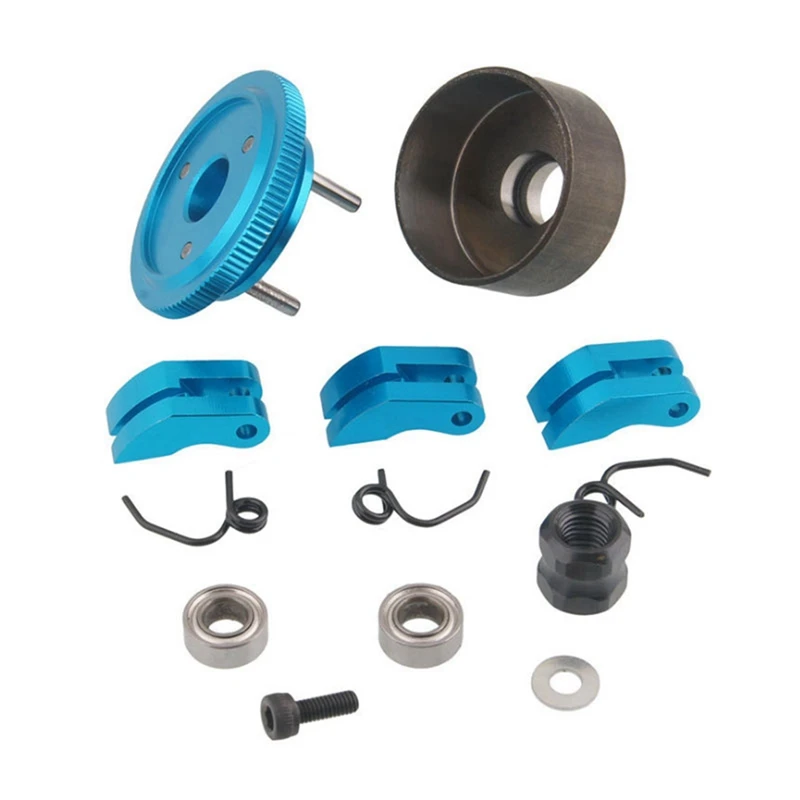 

2X RC Clutch Bell 14T Gear Bearing Clutch Shoes Springs Cone&Engine Nut Flywheel Assembly For HPI HSP Traxxas