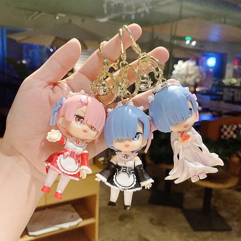 

Anime Re:life In A Different World From Zero Anime Figure Kawaii Keychain Jewelry Keyrings Pendant Keybuckle Car Bag Decor Toys