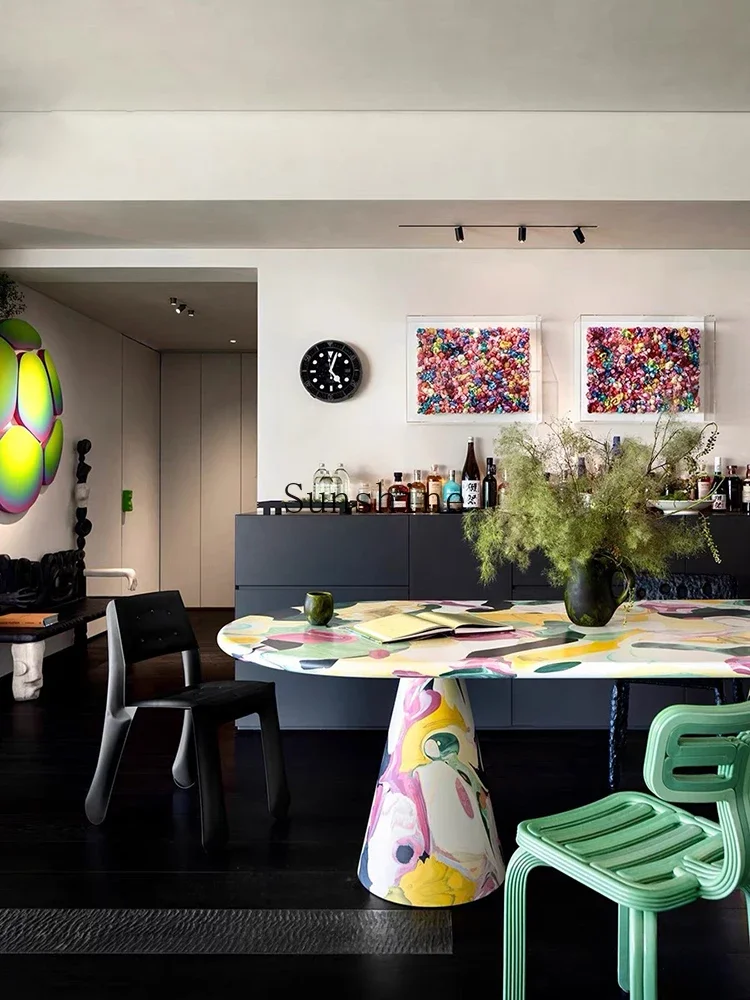 Ручная роспись печи картина маслом креативный обеденный стол с граффити