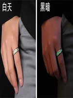 luminous stainless steel ring fluorescent titanium ring