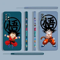 anime dragon ball goku for samsung galaxy a73 a53 a33 a52 a32 a22 a71 a51 a21s a03s a50 4g 5g liquid left rope phone case cover