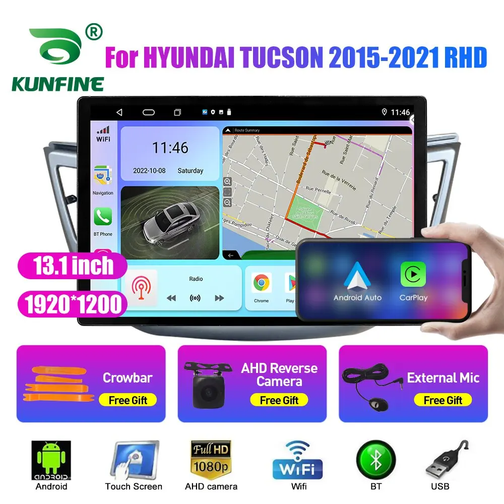 

Автомобильный радиоприемник 13,1 дюйма для HYUNDAI TUCSON 2015 2016-21 автомобильный DVD GPS-навигатор стерео Carplay 2 Din Центральный Мультимедиа Android авто