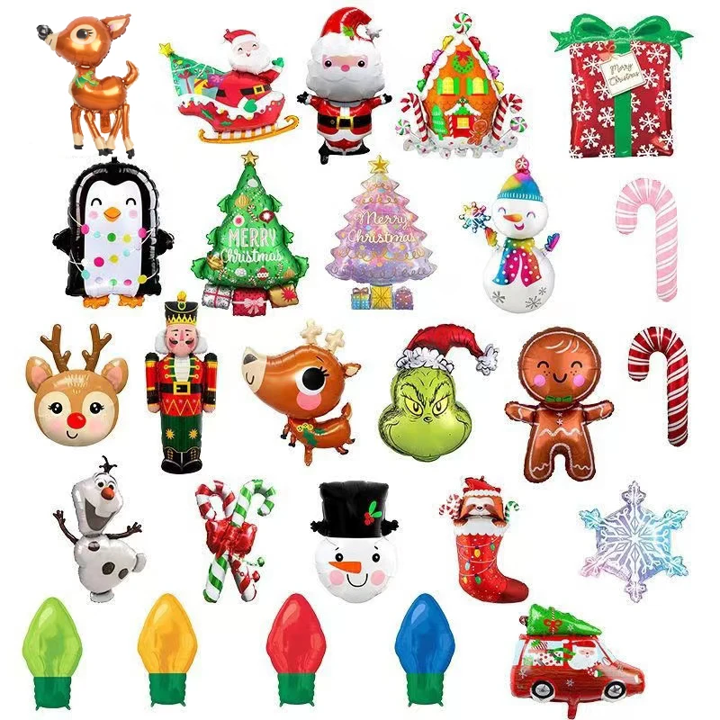 

10pcChristmas Foil Balloons Santa Claus Ballon Snowman Globos Xmas Deer Penguin Balloon Christmas Decorations for Home New Years