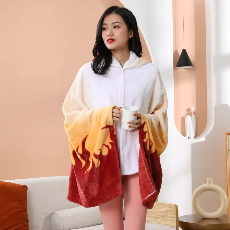 Одеяло Убийца демонов Kimetsu No Yaiba Tanjirou Shinobu пижама Nezuko плащ для косплея фланелевая