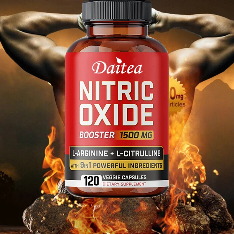 

Daitea Nitric Oxide L-Arginine + L-Citrulline 9-in-1 - Adds Thickening and Long-lasting Effect for Ultimate Pump and Performance