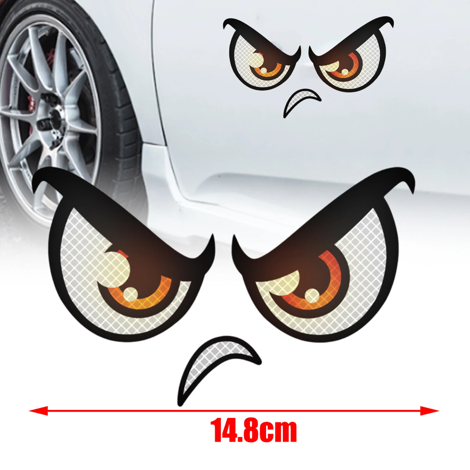 

Светоотражающая наклейка «Глаз дьявола» для электрического велосипеда, мотоциклетного шлема, ночная езда, предупреждающая наклейка, виниловое украшение для кузова автомобиля